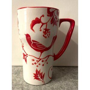 Casa Verde 6.25" Red and White Mug With Bird Design  # 2509
